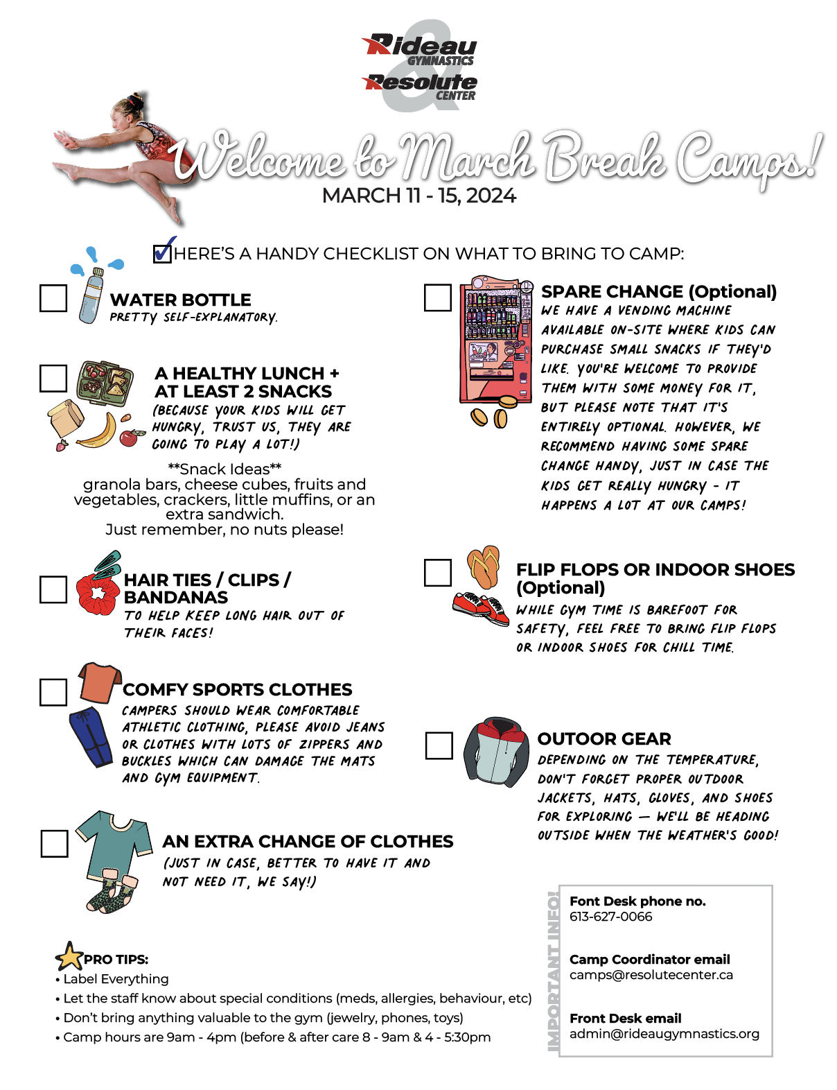 What to Bring to Camp - checklist